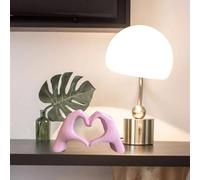 Love Finger Modern Statue, Heart Ornaments for The Home, Heart Hands Sculpture for Bohemian Wedding Decoration, Living Room Shelf Sculpture Home Decoration for Valentines Day Gifts (Pink)