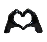 Love Finger Modern Statue, Heart Shaped Hand Ornament Living Room Decoration Bohemian Wedding Decoration Shelf Sculpture Home Decor for Wedding Gift Valentines Day Gifts (black)