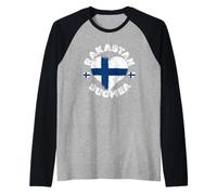 Love Finland? A Finnish Flag for Finland Day or Proud Finn Raglan Baseball Tee