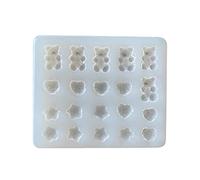 Love/Five-Pointed Star Shape Keychain Silicone Mold Little Bear Love Hairpin Mold Valentine ' s Day Gift Jewelry Silicone Hairpin Molds for Epoxy Resin