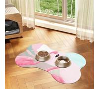 Love Flamingo Bone Shaped Absorbent Dog Feeding Mat