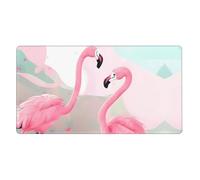 Love Flamingo Extra Large Rubber Mouse pad 16x29.5in, Thickened Design, Suitable for Office, Study, Laptop, Thickened Design