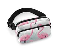 Love Flamingo Fanny Pack for Men Women, Durable Sling Chest Bag with Adjustable Strap & Large Pocket, Small Crossbody Bag for Running, Hiking, Cycling, Travel
