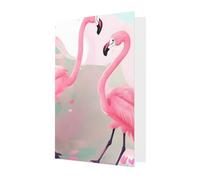 Love Flamingo Greeting Card, 4x6 Inches, Heart-Shaped Envelope Packaging, &Suitable For All Occasions.