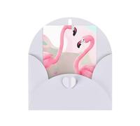 Love Flamingo Greeting Card, 4x6 Inches, Heart-Shaped Envelope Packaging, &Suitable For All Occasions.