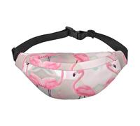 Love Flamingo Large Fashion Crossbody Waist Bag, Travel Casual Boys Waist Bag, Suitable for Sports, Running, Cycling, Traveling, Fishing