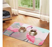 Love Flamingo Pet absorbent leather tablecloth Pet bowl mat suitable for dogs or cats