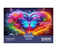 Love Flower1000Piece JigsawPuzzleLove Butterfly KidsforAdult Colourful LargePiecePuzzles Age12+byth ThemeFlowersandBirds Brainteasing Adults Jigsaw Puzzle 70x50cm/1000pcs
