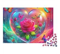 Love Flowers 1000 Piece Jigsaw Puzzle For Adults Family Challenge Toys Stress Relief Puzzle Exercise The Memory of The Brain for Family Decorations 500pcs (52x38cm)