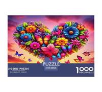 Love Flowers 1000 Piece Jigsaw Puzzles Handwork Puzzle Educational Challenge for Challenging Family Activity Games Colorful for Home Decor Gifts 38x26cm/1000pcs