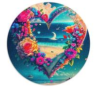Love Flowers 1000 Piece Love Flowers Round Jigsaw Puzzles 100% Recycled Cardboard Beautiful Decoration for Adults And Kids 1000pcs (67.5x67.5cm)