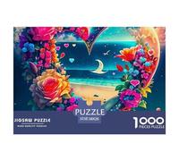 Love Flowers 1000 Piece Paper Jigsaw Puzzle Color Challenge Impossible Jigsaw Puzzles Manga Style Botanical For Adults And Kids Gifts 38x26cm/1000pcs
