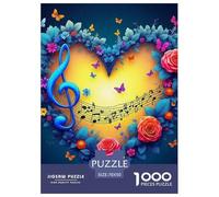 Love Flowers 1000 Pieces Heart Paper Jigsaw Puzzle - "What Happens Next" Educational Game for Adults & Kids | 70x50cm/1000pcs