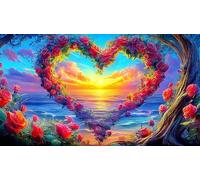 Love-Flowers 1000 Pieces Recycled Paper Jigsaw Puzzle Impossible Hard Difficult Educational Games for The Whole for Women, Gifts for Men 38x26cm/1000pcs