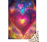Love Flowers Adult Jigsaws Pink Heart Fantasy Creatures Puzzle Recycled Paper Impossible Hard Difficult Challenging 70x50cm/1000pcs