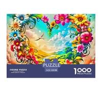 Love Flowers Detailed Jigsaw Puzzle Delivering A Satisfying Challenge, Integrating Fantasy And A Calm British Design Language for Stress Relief And Focused Enjoyment 52x38cm/1000pcs