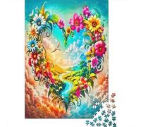 Love Flowers Jigsaw Puzzle Colorful Grass Fantasy Creatures Adult Jigsaws Impossible Hard Difficult Challenging Puzzles for Adults Kids 38x26cm/1000pcs