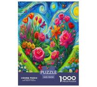 Love Flowers Jigsaw Puzzles for Adults Difficult Challenges 1000 Piece Difficult Hard Jigsaw Puzzles for Man And Woman with Letters on Back 70x50cm/1000pcs