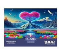 Love Flowers Jigsaw Puzzles for Adults Kids 1000 Piece Whimsical Challenge Toy Educational Games Home Decor Mindfulness Activity Unique Design 70x50cm/1000pcs