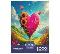 Love Flowers Jigsaw Puzzles Puzzles for Adults Kids. 1000 Piece Impossible Challenge Toy Educational Games Home Decoration for Educational Games Gifts 38x26cm/1000pcs