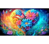 Love-Flowers Puzzle Game 1000 Piece Recycled Paper Impossible Hard Difficult Challenging for The Whole for Women, Gifts for Men 70x50cm/1000pcs