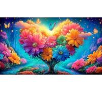 Love-Flowers Puzzle Game 1000 Piece Recycled Paper Impossible Hard Difficult Challenging for The Whole for Women, Gifts for Men 38x26cm/1000pcs