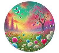 Love FlowersJigsaw Puzzle 1000 Pieces for Adults Kids Round RomanticCreative Challenging Family Decorations1000pcs (67.5x67.5cm)