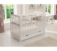 Love For Sleep Jacob Cot Bed 120X60Cm With Drawer & Microfiber Quilted Mattress