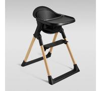 Premium High Chair for Babies & Toddlers (6+ Months) - Adjustable Foldable Design with Sage Cushion and Safety Straps (Black/Pine)