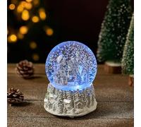 LOVE FOR YOU Gift Wrapped Christmas White Village House Winter Wonderland Lighted Snow Globe Music Box Snowman House Village Festival Xmas Indoor Home Decoration Ornament Holiday Party Gifts