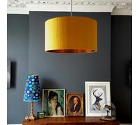 Love Frankie Antique Gold Silk Lampshade With Copper Foil Lining - 35cm Diameter x 20cm Height / (14" x 8")