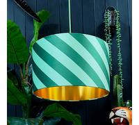 Love Frankie Apple Sours Helter Skelter Velvet Lampshades With Gold Foil Lining - 40cm diameter x 25cm height / 16" x 10"