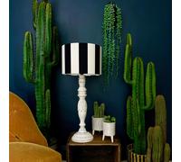 Love Frankie Beetlejuice Monochrome Striped Lampshade - 50cm Diameter x 20cm Height / (20" x 8")