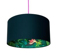 Love Frankie Bird Of Paradise Silhouette Lampshade in Deep Space Navy - Ceiling Pendant / Arc Lamp - 30cm Diameter x 20cm Height / (12" x 8")