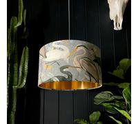 Love Frankie Bird Song Lampshade With Gold Lining in Soft Grey - Table / Floor Lamp - 30cm Diameter x 25cm Height (12" x 10")