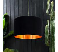 Love Frankie Black Velvet Lampshade With Copper Foil Lining - 70cm Diameter x 20cm Height / (27" x 8")