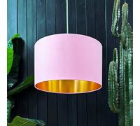 Love Frankie Blush Pink Cotton Lampshade With Gold Foil Lining - 50cm Diameter x 20cm Height / (20" x 8")