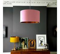 Love Frankie Blush Pink Silk Lampshade With Copper Foil Lining - 70cm Diameter x 20cm Height / (27" x 8")