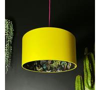 Love Frankie Carbon Deadly Night Shade Silhouette Lampshade in Acid Yellow - Ceiling Pendant / Arc Lamp - 50cm diameter x 25cm Height (20" x 10")