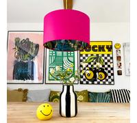 Love Frankie Charcoal Flight of The Cranes Silhouette Lampshades In Pomegranate - Ceiling Pendant / Arc Lamp - 50cm diameter x 20cm height / 20" x 8"