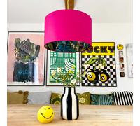 Love Frankie Charcoal Flight of The Cranes Silhouette Lampshades In Pomegranate - Ceiling Pendant / Arc Lamp - 25cm diameter x 25cm height / 10" x 10"