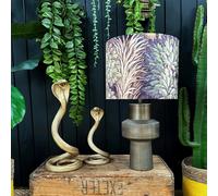 Love Frankie Cinnamon Enchanted Wood Velvet Lampshade With Gold Lining - Ceiling Pendant / Arc Lamp - 30cm Diameter x 25cm Height (12" x 10")