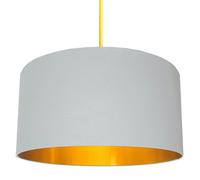 Love Frankie Cloud Grey Cotton Lampshade with Gold Lining - 45cm Diameter x 25cm Height / (18" x 10")