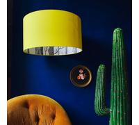 Love Frankie Cole & Son The Woods Wallpaper Lampshade in Acid Yellow - Table / Floor Lamp - 60cm Diameter x 30cm Height / (24" x 12")