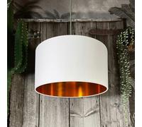 Love Frankie Crisp White Cotton Lampshade With Copper Foil Lining - 60cm Diameter x 30cm Height / (24" x 12")
