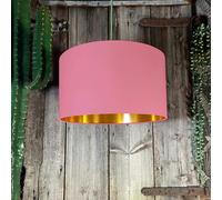 Love Frankie Dirty Pink Cotton Lampshade With Gold Lining - 45cm Diameter x 25cm Height / (18" x 10")
