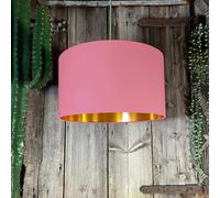Love Frankie Dirty Pink Cotton Lampshade With Gold Lining - 60cm Diameter x 30cm Height / (24" x 12")