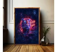 Love Frankie Easy Tiger Art Print - Framing Options Available - Ash - A3 - Floating Canvas