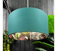 Love Frankie Forest Flight of The Cranes Silhouette Lampshades In Hunter Cotton - Table / Floor Lamp - 70cm diameter x 30cm height / 27" x 12"
