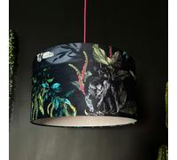 Love Frankie Handmade Velvet Lampshade in Carbon - Ceiling Pendant / Arc Lamp - 70cm diameter x 25cm Height (27" x 10")